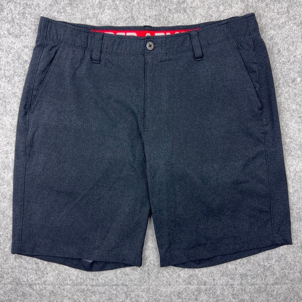 Under Armour Golf Shorts Mens 38 Black HeatGear Loose Fit Performance Athletic